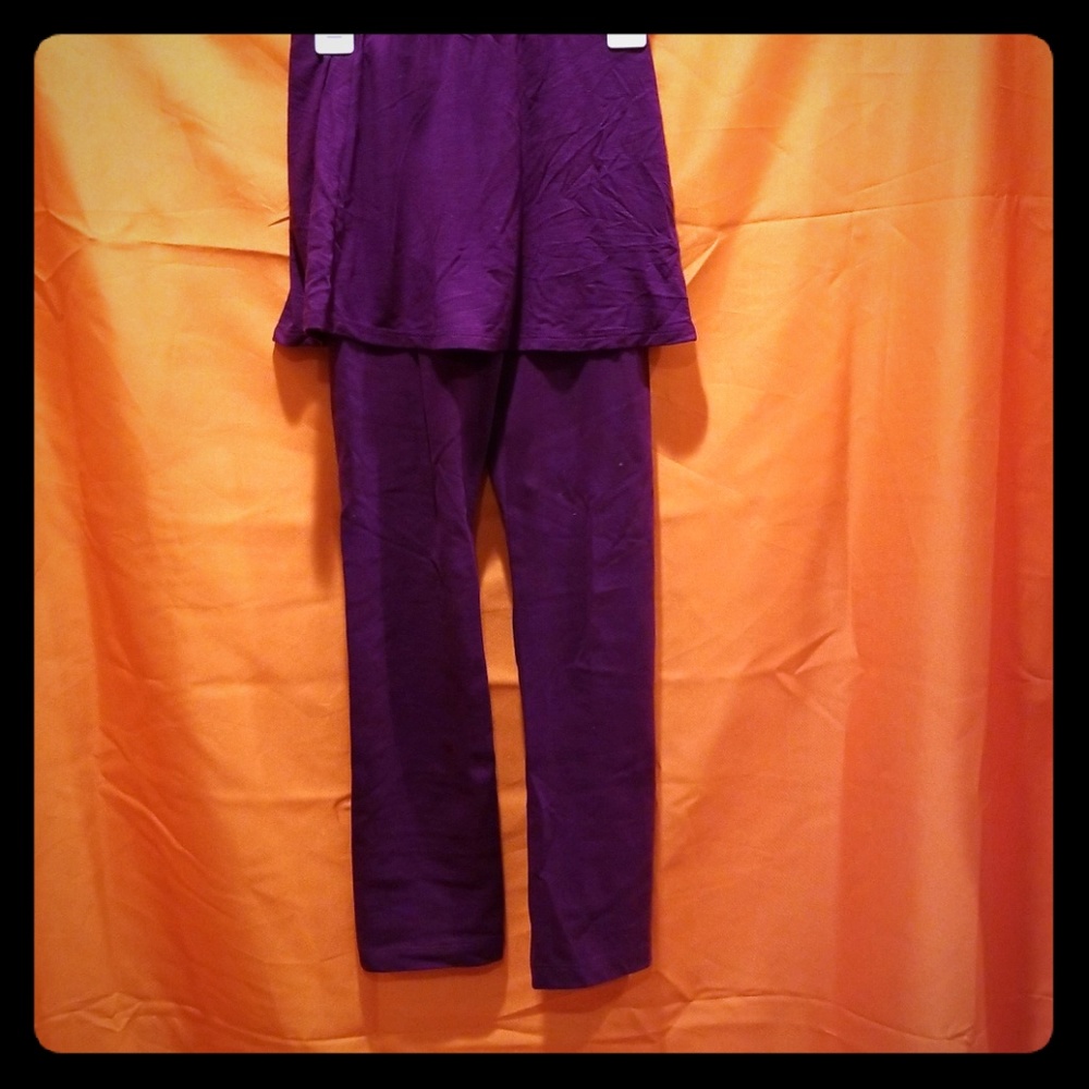 Purple skirted leggings / pants